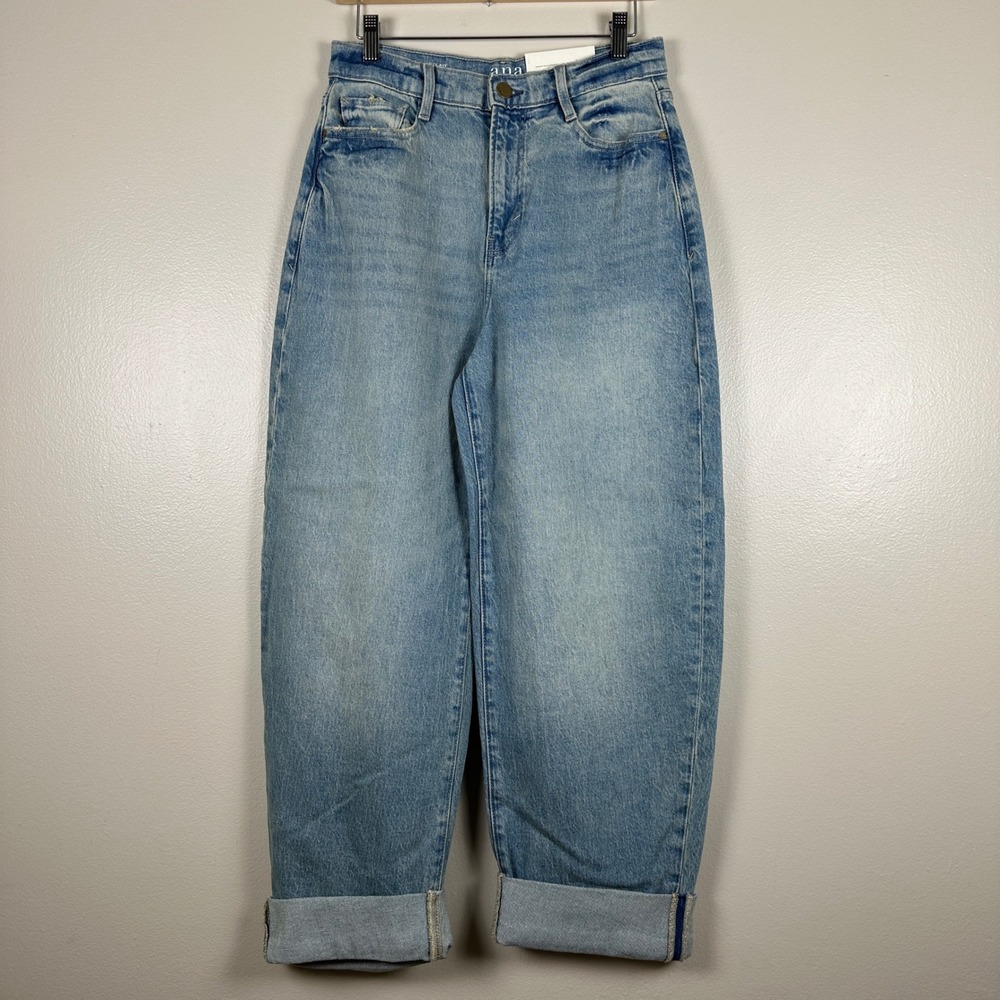 a.n.a Women's 4 Balloon Jeans Light Antique Tint High Rise Tapered y2k NEW